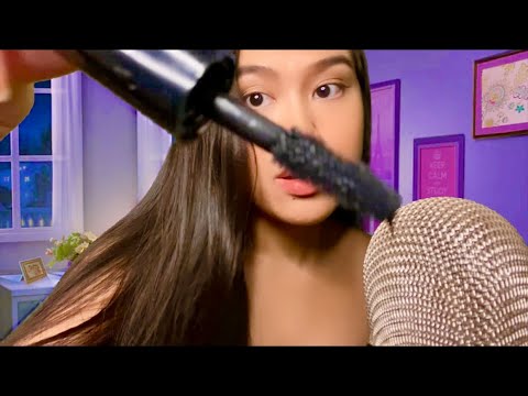 ASMR: Putting Multiple Layers of Mascara On You For Sleep | *BLINK* |Mascara Pumping | Gum Chewing |