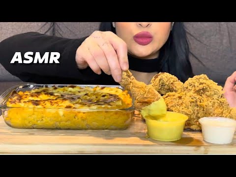 ASMR FAST FOOD| EATING FRIED CHICKEN + MAC & CHEESE MUKBANG