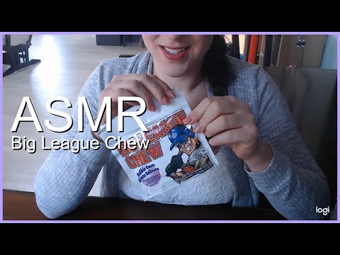 ASMR Chewing bubble Gum! Big league chew! eating a whole pack!