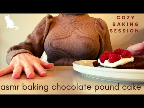 ASMR Baking Video — baking chocolate pound cake, soft spoken ASMR