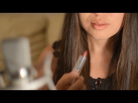 ASMR, Wet Mouth Sounds, Lipstick Applying, Chewing Gum, Hand Movements