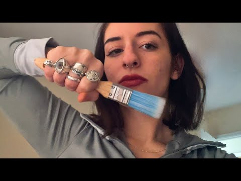 ASMR SPIT PAINT AND STUTTER - fast + chaotic