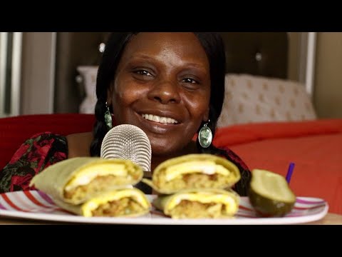 We Are Born Survivors Sausage-Egg-Rice-Wrap With Pickle On The Side ASMR Eating Sounds