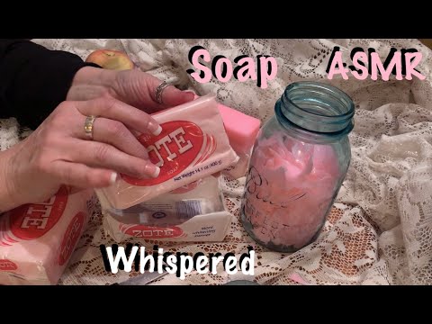 ASMR Request/Soap carving (Whispered)  Zote soap package crinkles