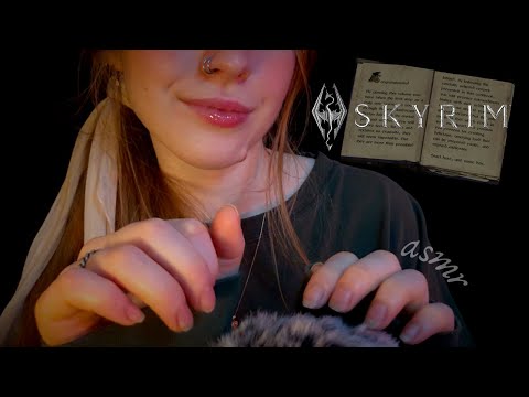 ASMR ☁︎ Reading you to Sleep ☁︎ The Books of Skyrim with Fluffy Mic Touching (whisper)