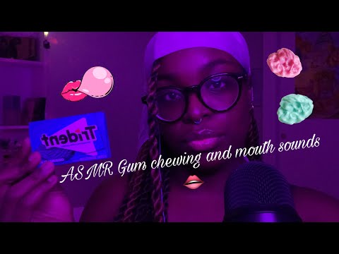 ASMR • Gum chewing with mouth sounds 👄 (mouth sounds, kisses, gum chewing and whispers)