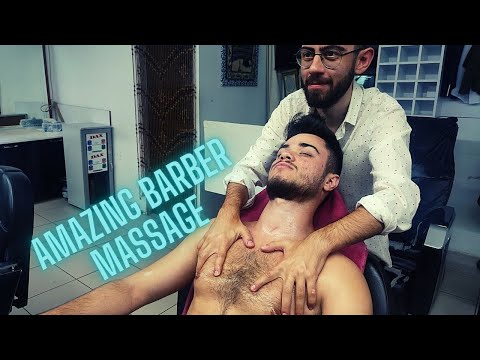 ASMR TURKISH CHAİR AMAZING BARBER MASSAGE-Asmr chest,back,face,head massage