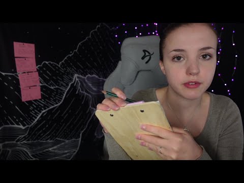 ASMR - Soft spoken secretary helps you on a busy day - roleplay - writing, keyboard and paper sounds