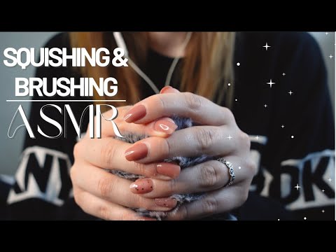 ASMR | New Fluffy Mic Cover - Squishing, Brushing Test Video