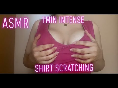 ASMR 1min of intense shirt and skin scratching