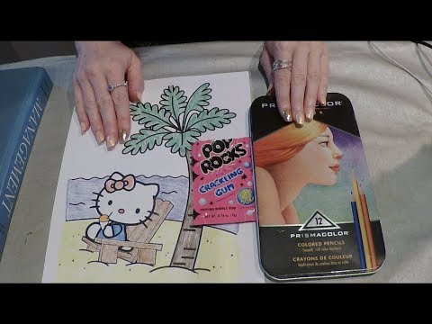 ASMR Pop Rocks Gum, Coloring & Whispered Rambles. Fall Asleep in 25 minutes.