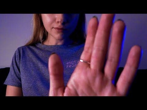 ASMR Hypnosis Hand Movements Positive Affirmations | Slow Up Close Face Touching | Whispering & Rain