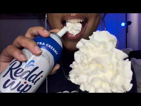 ASMR | whipped cream on my mic with candy 👅