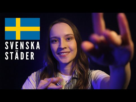 Russian Tries Speaking Swedish - Pronouncing Swedish Cities' Names [ASMR] (Soft-spoken, hand-sounds)