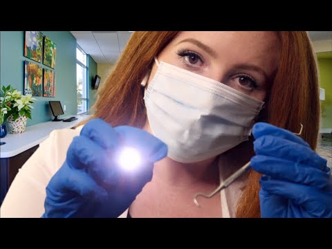 ASMR Dentist Roleplay - Check Up and Cleaning (Gloves, Brushing, Light)