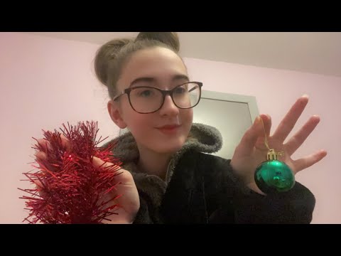 Christmas ASMR!! Crunching, squeezing, tapping decorations!
