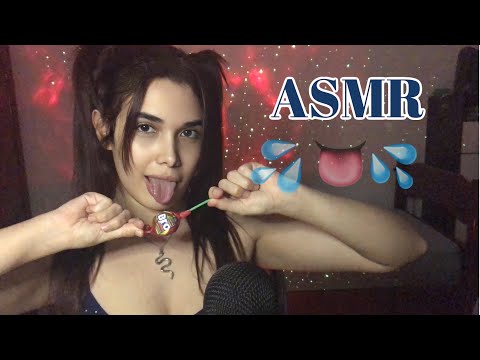 ASMR| 👅 SPIT PAITING WITH LOLLIPOP 👅