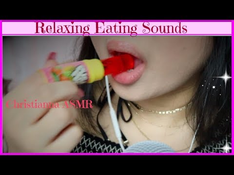 ASMR Extremely Relaxing Eating Sounds with Mouth Sounds + Trigger Words 👄🤤 Push Pop Candy