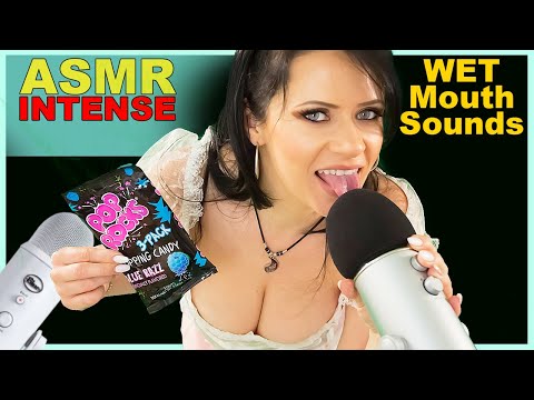 ASMR Wet Mouth Sounds Eating Pop Rock Candy Crackling and Mic Licking Intense Triggers With Anna