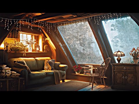 [8Hours] Rain sounds in the Cozy Wood Cabin | Relax & Sleep in the Forest