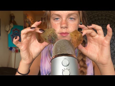 [ASMR Binaural] Ear to Ear Sponge Sounds