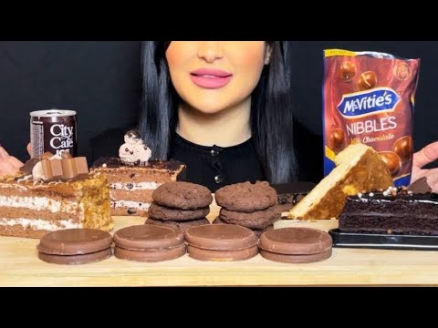 MUKBANG |CHOCOLATE CAKE & DESSERT🍫ICE COFFEE |EATIN SOUNDS |