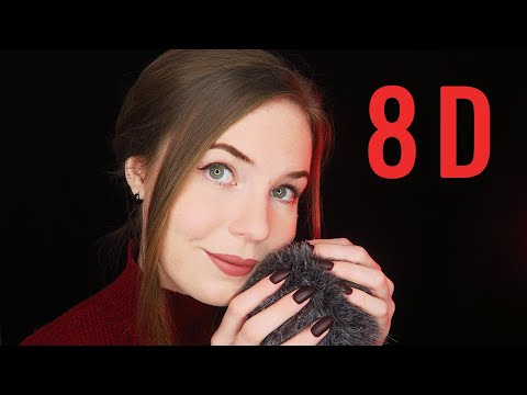 8D ASMR - Fluffy Mic and Whispering Around Your Head