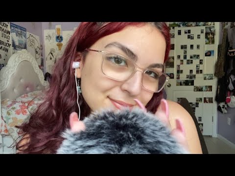 ASMR | trigger words with fluffy mic cover (hand sounds + personal attention) *CV for Sarah*