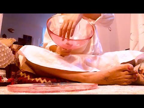 ASMR gentle touching objects Bare Feet Soothing sounds
