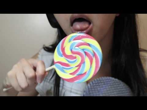 ASMR Licking Rainbow Lollipop
