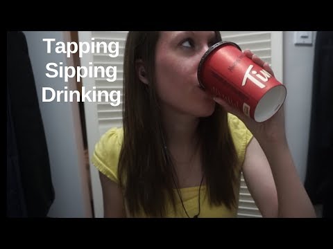 ASMR Tapping on Paper Cup [Sipping and Drinking Sounds]