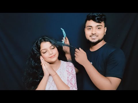 ASMR My Boyfriend Doing My Indian Style Hair Cracking And Head Massage 💆‍♀️