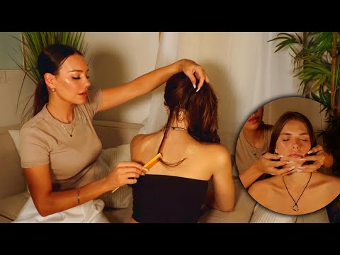 ASMR Playing With Your Hair  @xokatieASMR Sleepy Back Attention & Tracing Shoulder Massage For Sleep
