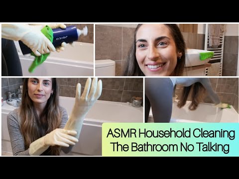 ASMR Household Cleaning The Bathroom No Talking With Gloves