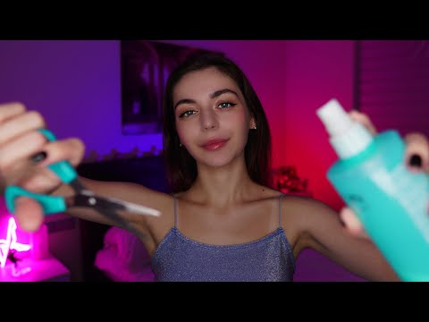 ASMR ✂ Relaxing Men's Hair Cut Role Play! Lady Barber Gave You a New Haircut Experience 😱 Elanika
