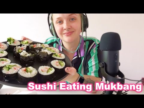 ASMR Eating Homemade Sushi 🍣 Mukbang ✨