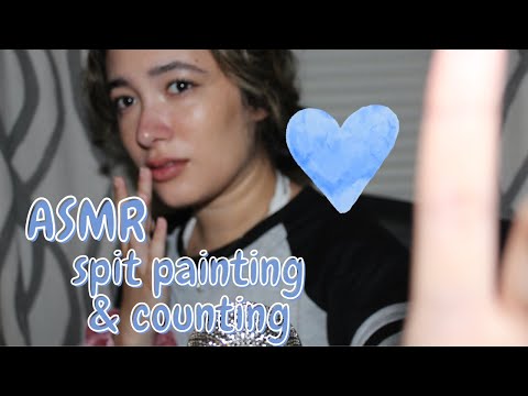 ASMR 🔢💦 spit painting & counting
