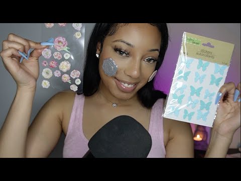 ASMR Putting stickers on your face
