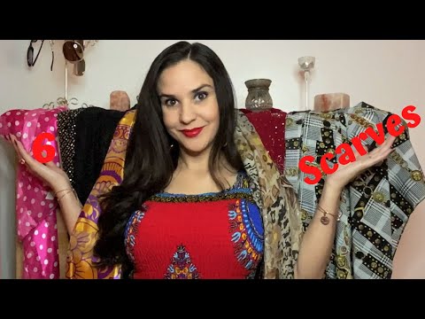 ASMR Scarf Shop Roleplay- Showing off and Trying on 6 Scarves