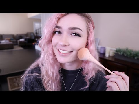 ASMR | Brushing your Face, Gentle Whispers, Hand Movements, Personal & Close