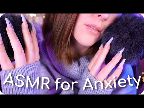 ASMR Autogenic Technique for Anxiety and Headache Relief (Fluffy Mic Scratching, Whispering, Rain)