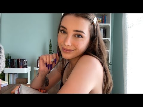 ASMR 🤍 Sitting beside your chatty, gossip friend in class (Personal attention, roleplay, rummaging)