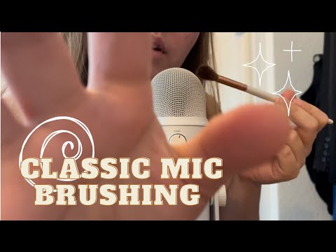 ASMR slow mic brushing (slow hand movements, trigger words)