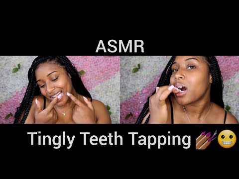 [ASMR] Up Close Tingly Teeth Tapping With Braces 🦷💅🏾😬