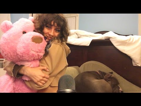 [ASMR] Puppy Snores...😴 and Teddy Bear Cuddles  🐻 | Close Up Whispers