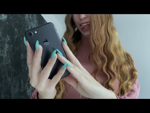ASMR | IPHONE TAPPING and SCRATCHING TO HELP YOU RELAX with MOUTH SOUNDS👅