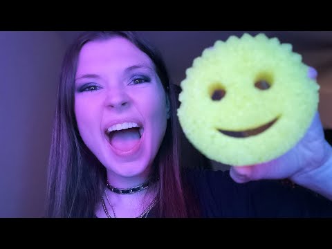 ASMR Loud and Aggressive Face Scrubbing With Sponges