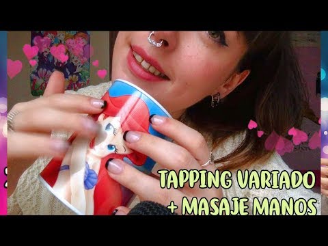 [Rena] ASMR Español ♥ Tapping variado + Masaje manos