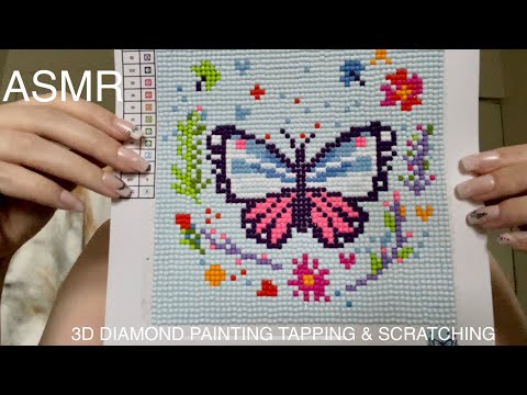 ASMR 3D Diamond Painting Tapping & Scratching ✍🏻💎