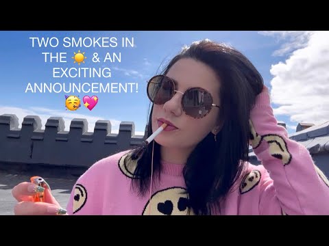 ASMR | Rooftop Hangout & Exciting Announcement! (Smoking & Whispering) ☀️